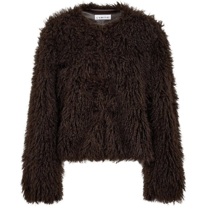 Haute L'Amitié - Lagotto Crop Fur Jacket HL10742 - Mocca Jakker 
