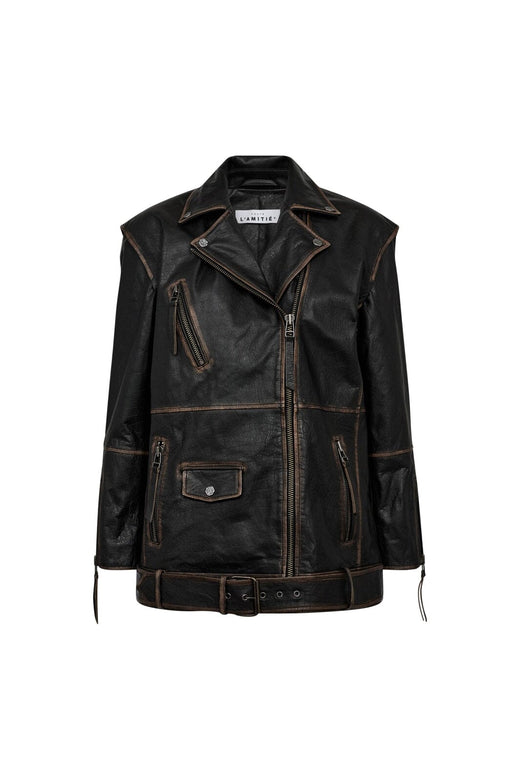 Haute L'Amitié - Leather Biker Wing Jacket HL10206 - Black