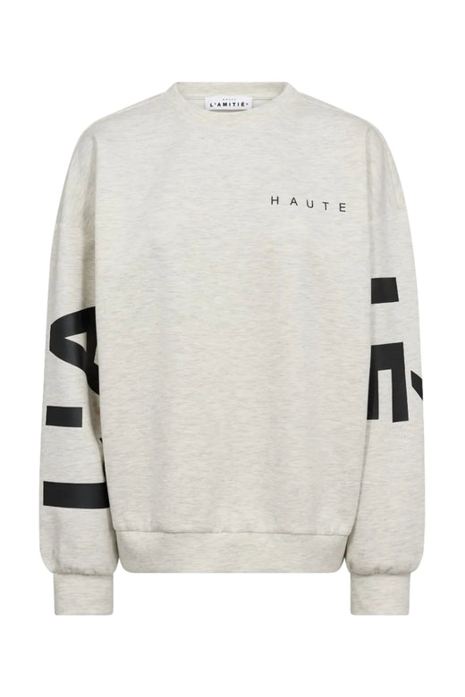 Haute L'Amitié - Maxi Split Logo Sweat HL10413 - Pearl Melange Sweatshirts 