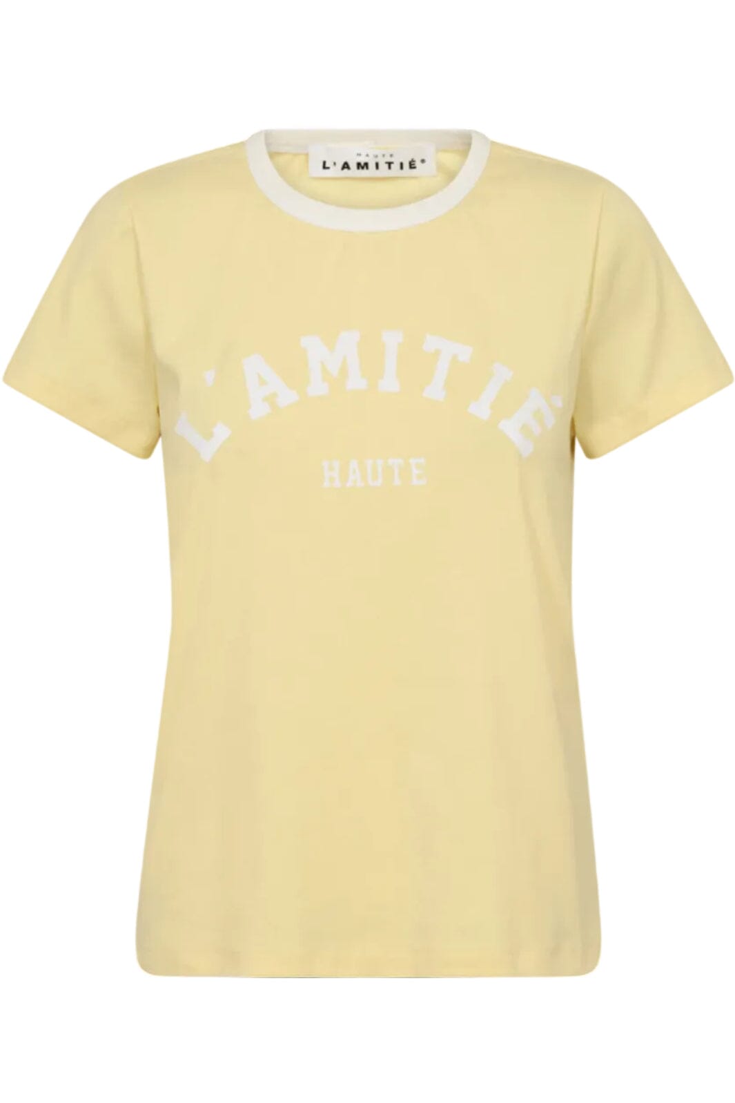 Haute L'Amitié - Neckline Logo Tee HL10006 - Pale Yellow T-shirts 