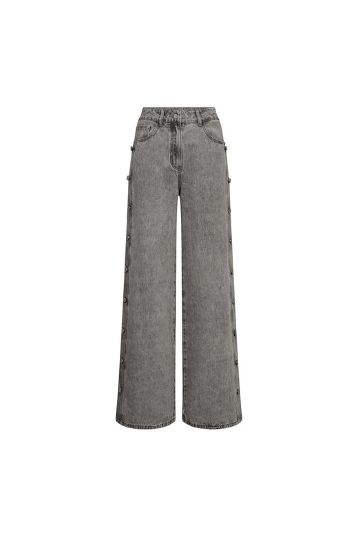 Haute L'Amitié - Side Panel Button Tall Jeans HL10329 - Light Grey