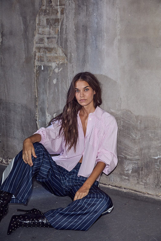 Haute L'Amitié - Sophie Rose Stripe Shirt HL10554 - Iced Rose Skjorter 