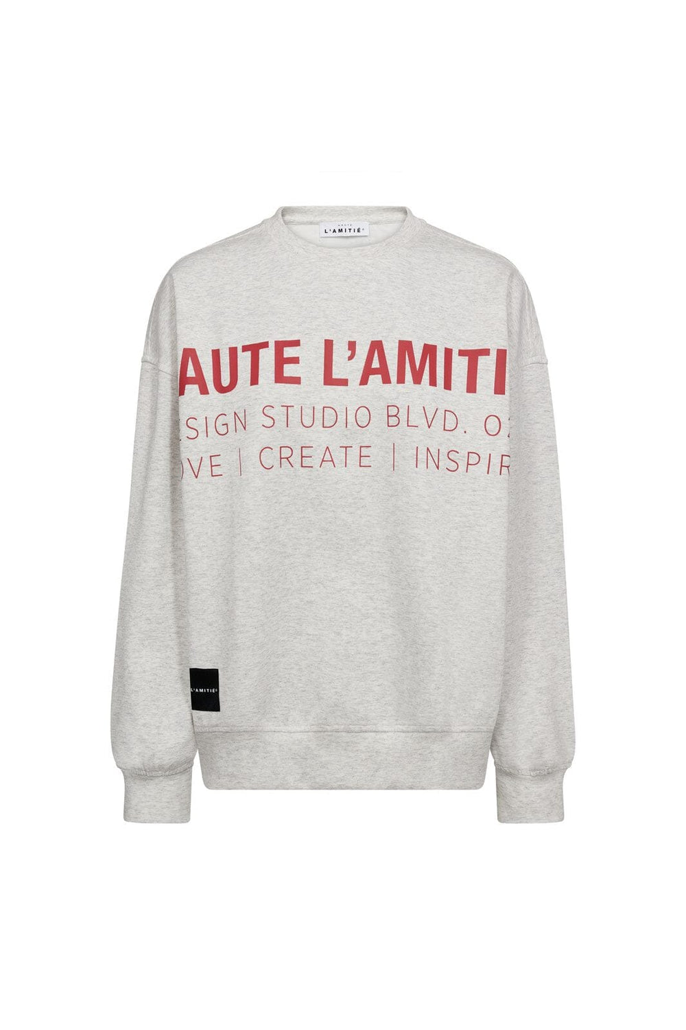 Haute L'Amitié - Studio Logo Sweat HL10446 - Pearl Melange /Red