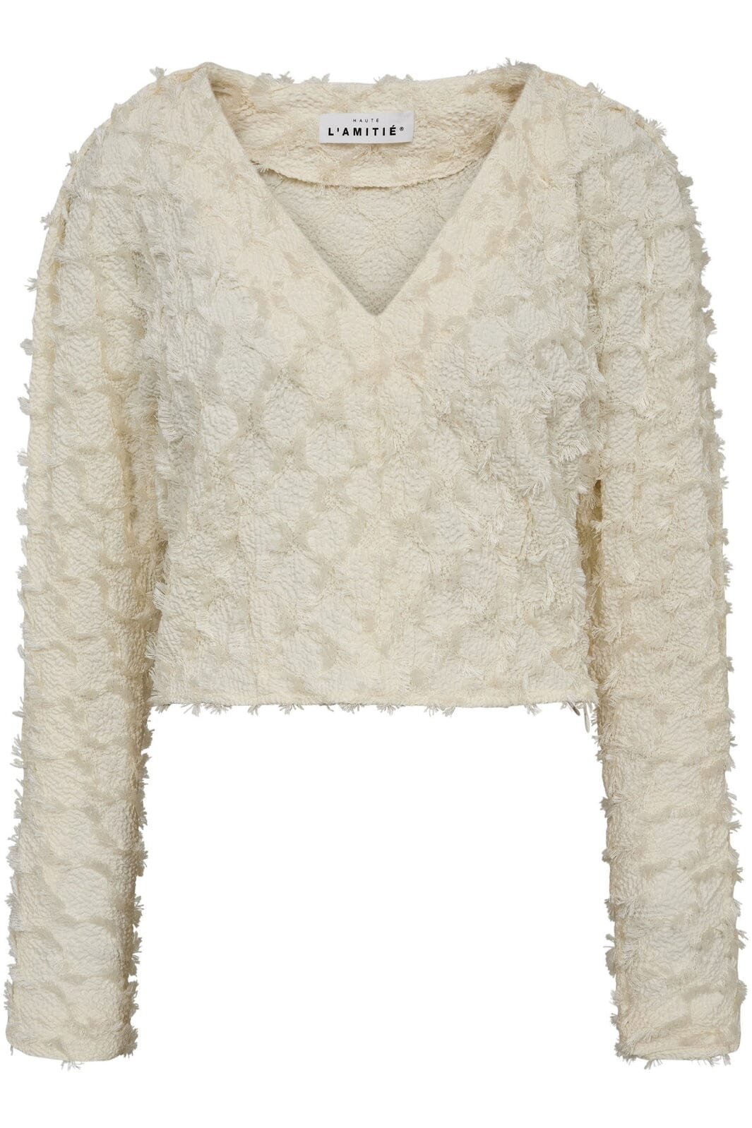 Haute L'Amitié - Stuff Structre V-Blouse HL10366 - Off-White Bluser 