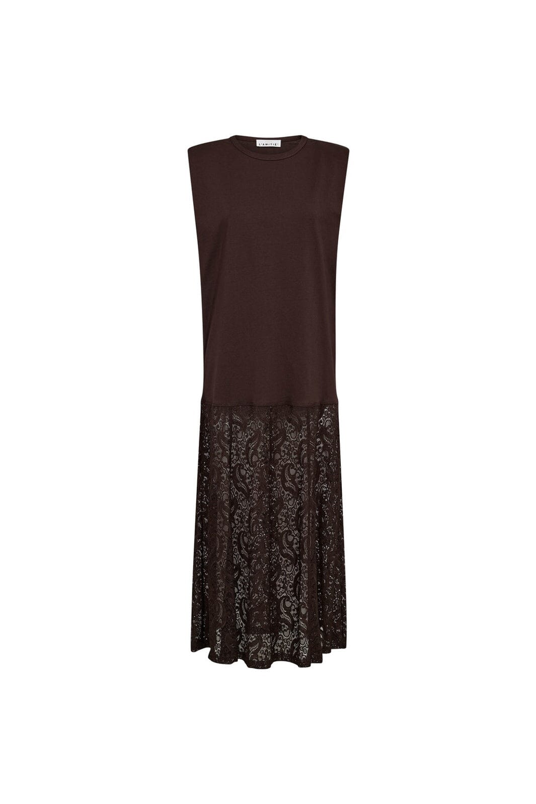 Haute L'Amitié - Summer Lace Tee Dress HL10535 - Mocca