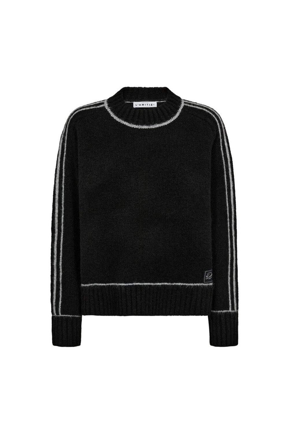 Haute L'Amitié - Toby Line O-Neck HL10488 - Grey Melange/ Black