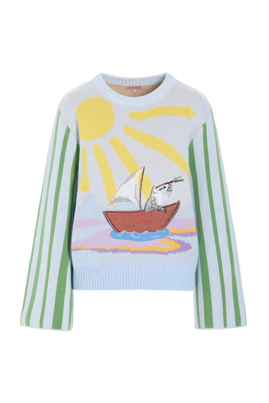 Hunkøn - Bubbles Blouse 26002 - Blue Sea Bluser 