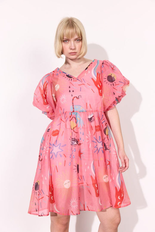 Hunkøn - Carly Dress 25960 - Graffiti Art Print Kjoler 