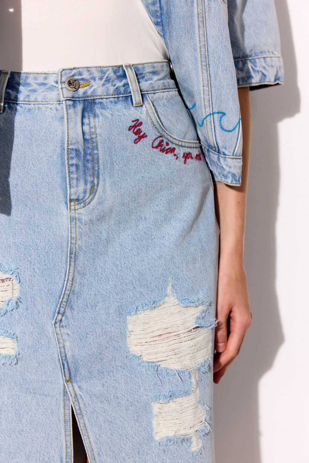 Hunkøn - Kenna Denim Skirt 26021 - Light Denim Nederdele 