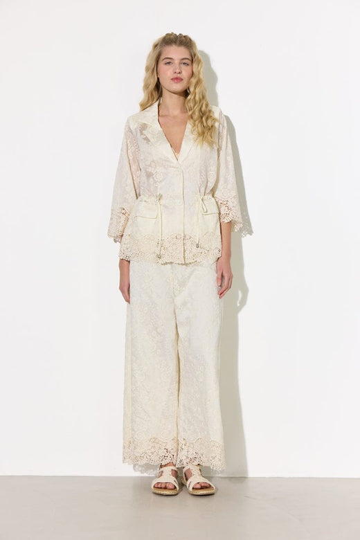 Hunkøn - Patty Lace Blazer 26324 - Cream Blazere 