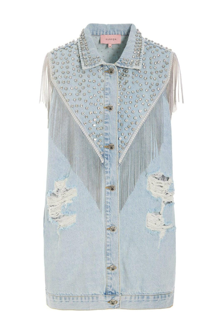 Hunkøn - Priya Gem Vest 26089 - Light Denim Veste 