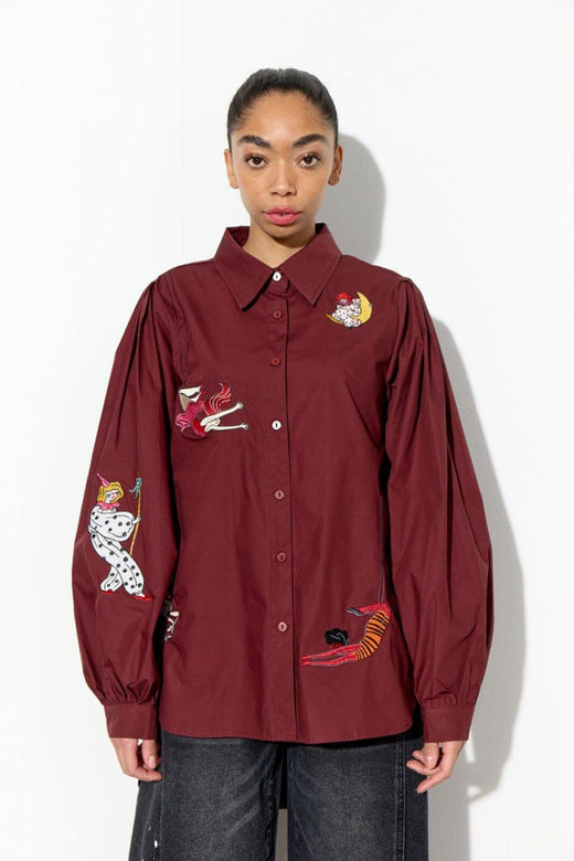 Hunkøn - Sasha Shirt 26515 - Oxblood Skjorter 