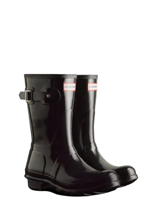 Hunter - Womens Original Short Gloss Boot Wfs1000rglblk - Black Gummistøvler 