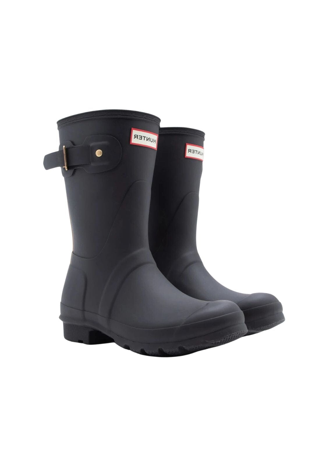 Hunter - Womens Original Short Leopard Backstrap Hfrw0005261blk - Black Gummistøvler 