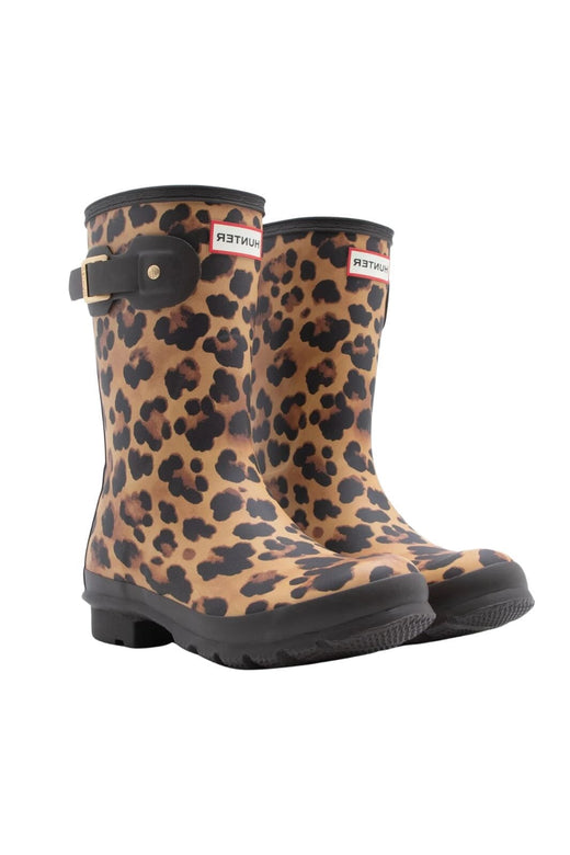 Hunter - Womens Original Short Leopard Boot Hfrw0010261lo - Leopard Print/chocolate Brown Gummistøvler 