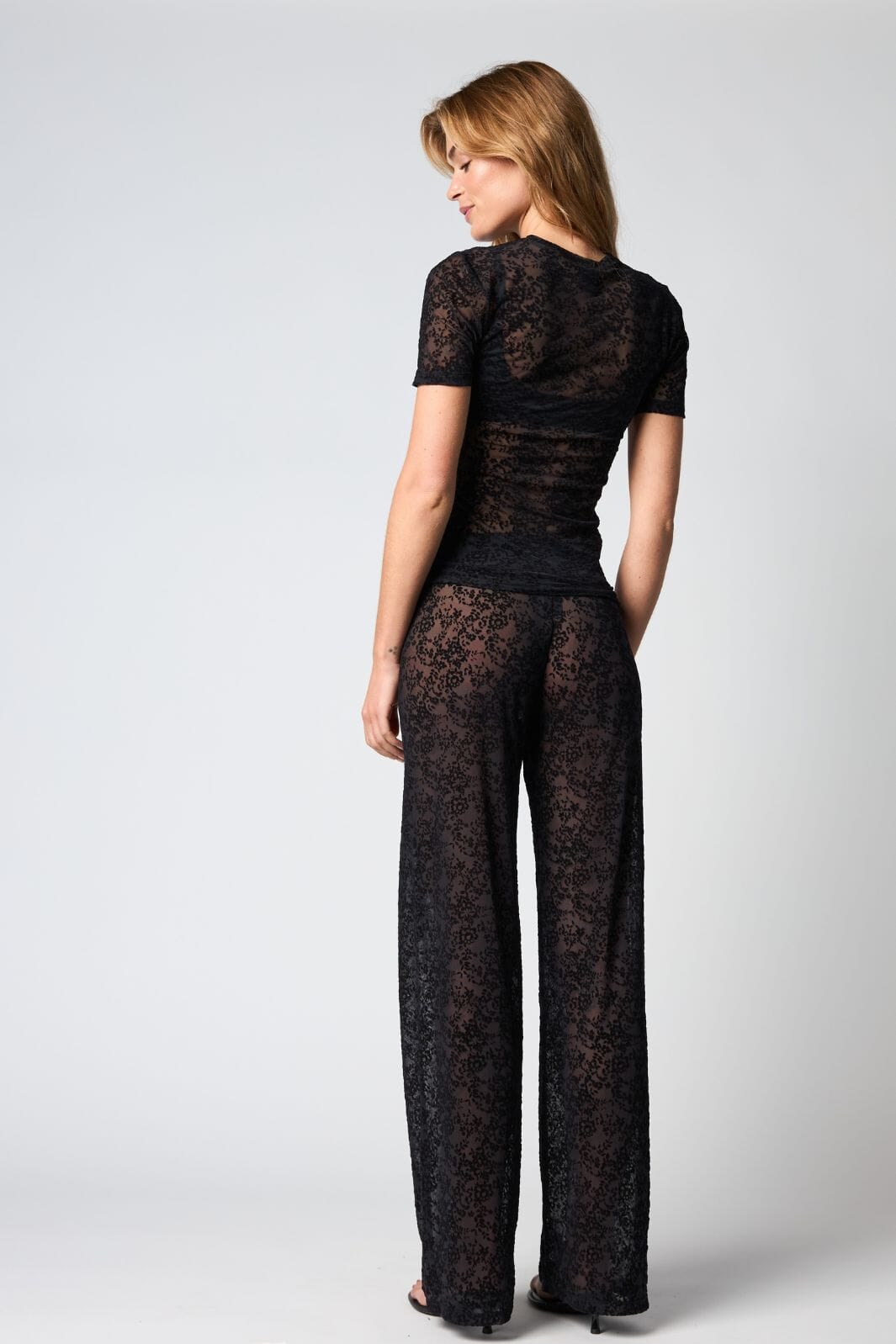 Hype The Detail - Lace Tee, Slim 852-2 - 9 - Black T-shirts 