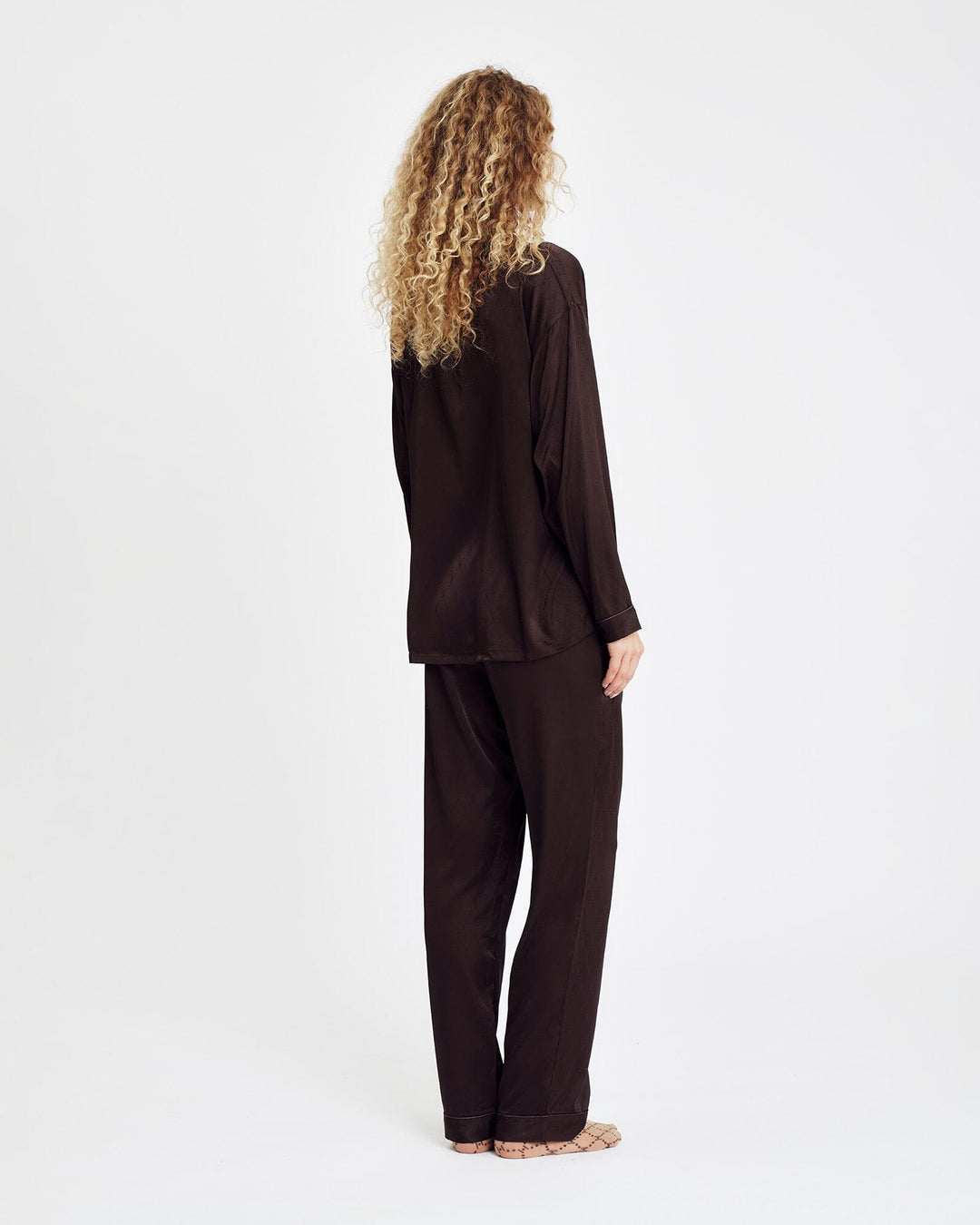 Hype The Detail - Satin Pyjamas 800-43 - 8989 - Brun Nattøj 