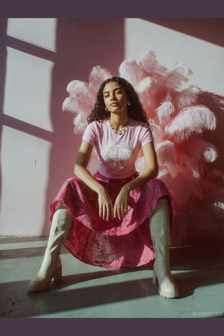 Hypedrop - Hdbriar Long Tie Skirt 32000626 - 5153029 - Fandango Pink