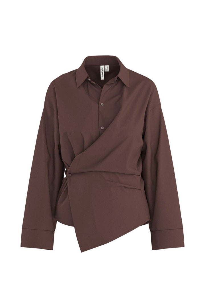 Hypedrop - Hdiris Asymmetric Ls Shirt 32000806 - 5184095 - Deep Mahogany