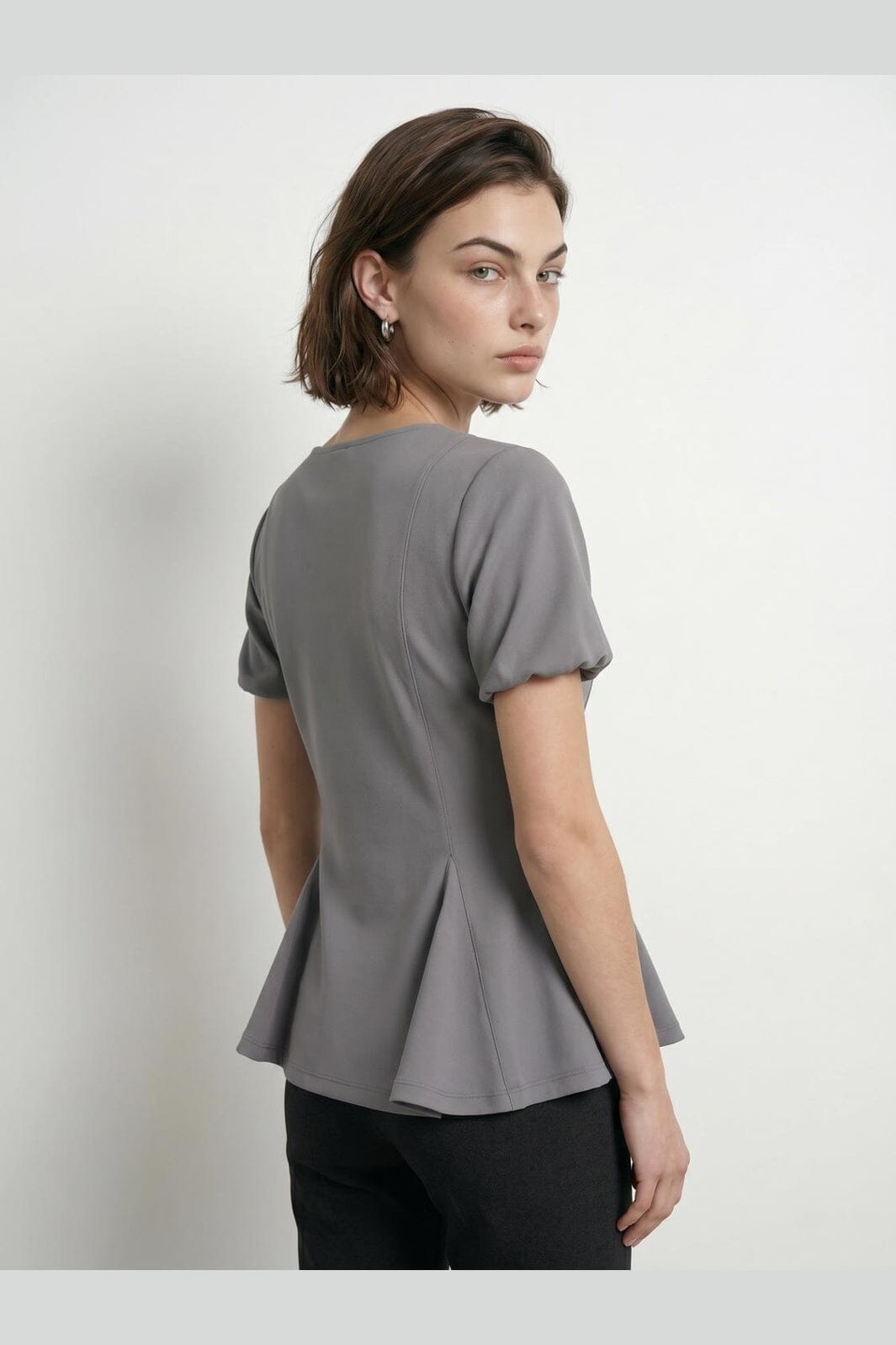 Hypedrop - Hdtamara Ss Peplum Top 32000271 - 5272517 - Steel Gray