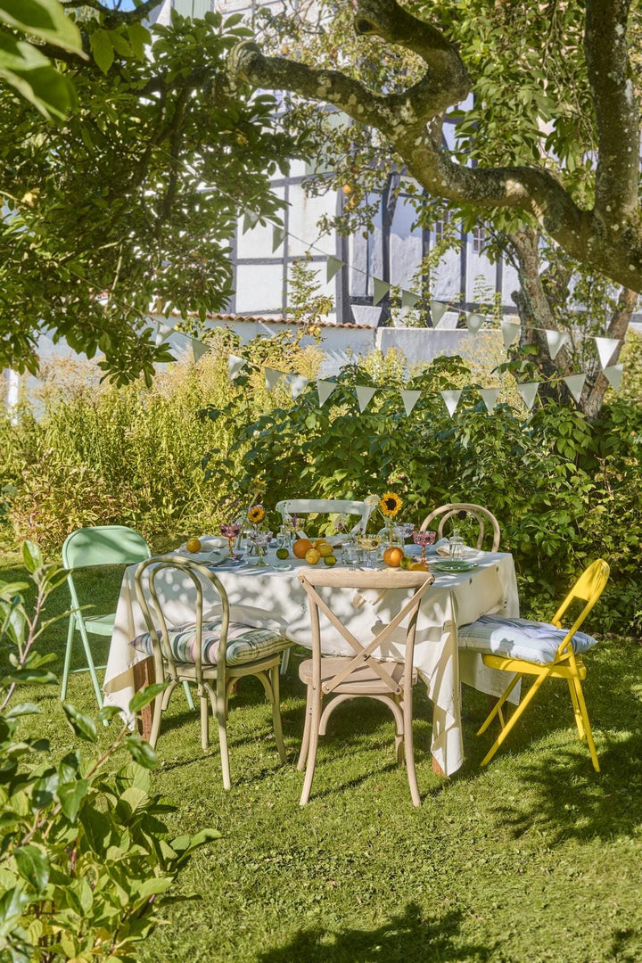 Ib Laursen - Dug Flora aflang m/skærmblomster, lavendler og margueritter butter cream - Bomuld, Polyester - 63045-82