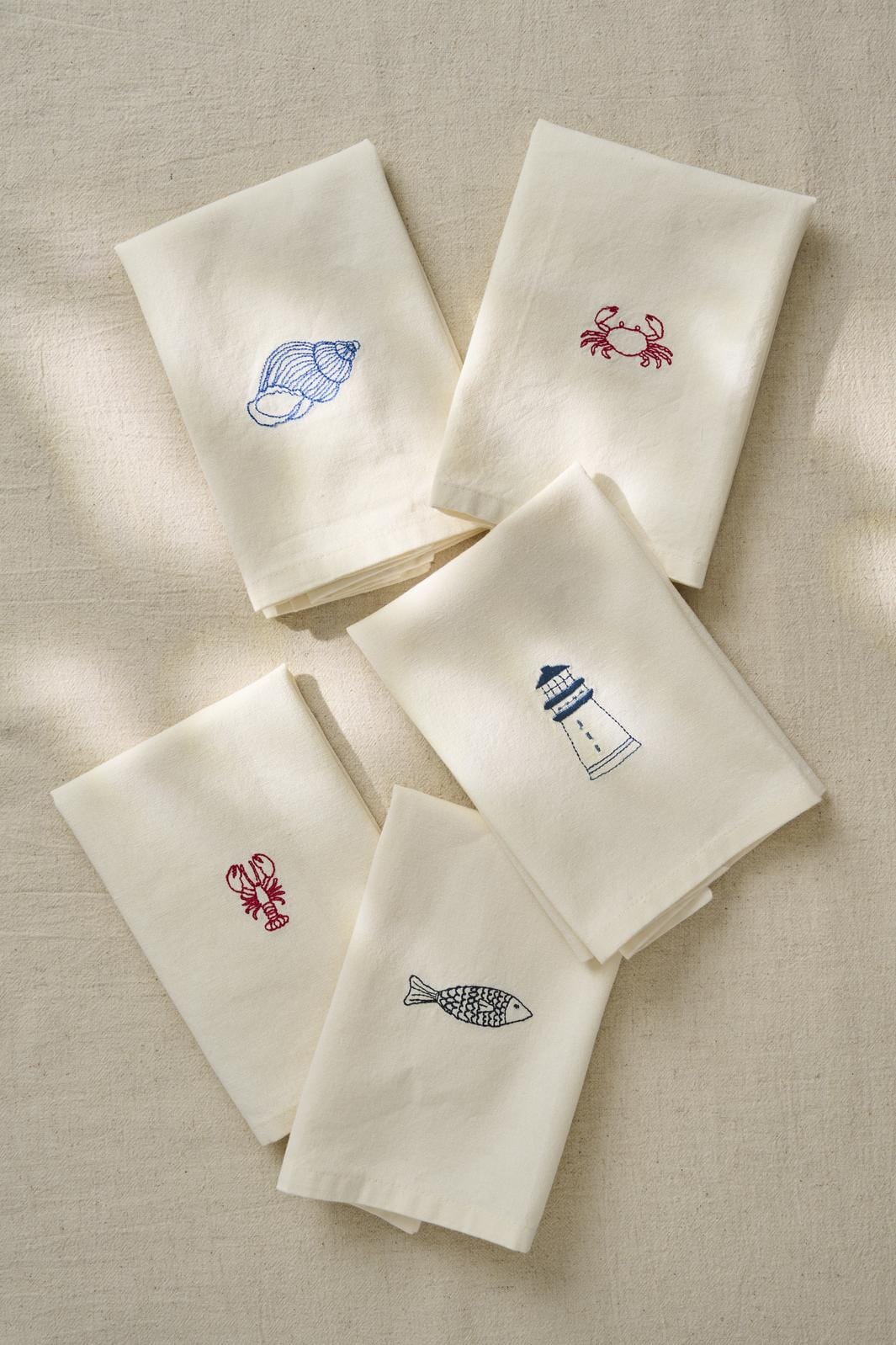 Ib Laursen - Stofserviet Atlantis m/krabbe butter cream - Bomuld, Polyester - 63003-82