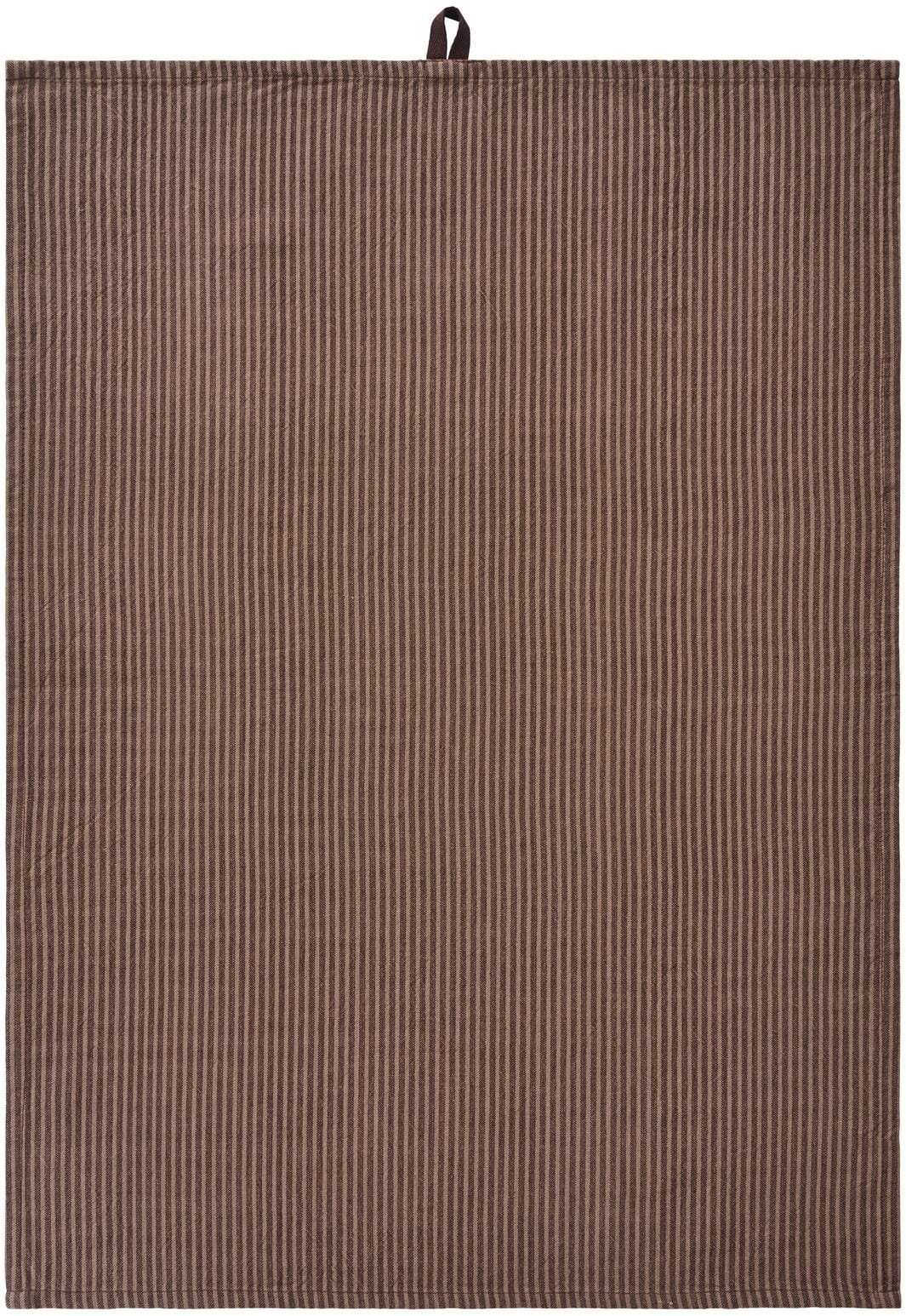 Ib Laursen - Viskestykke Daniella Brun M/mørkebrune Striber - 66264-14