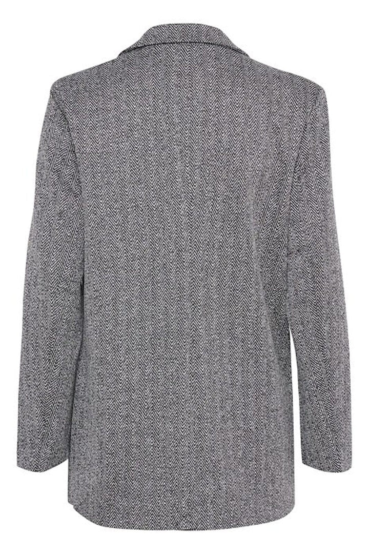 Ichi - Ihkate Jacquard Oversize Bl 20121605 - 203523 - Black/White Herringbone