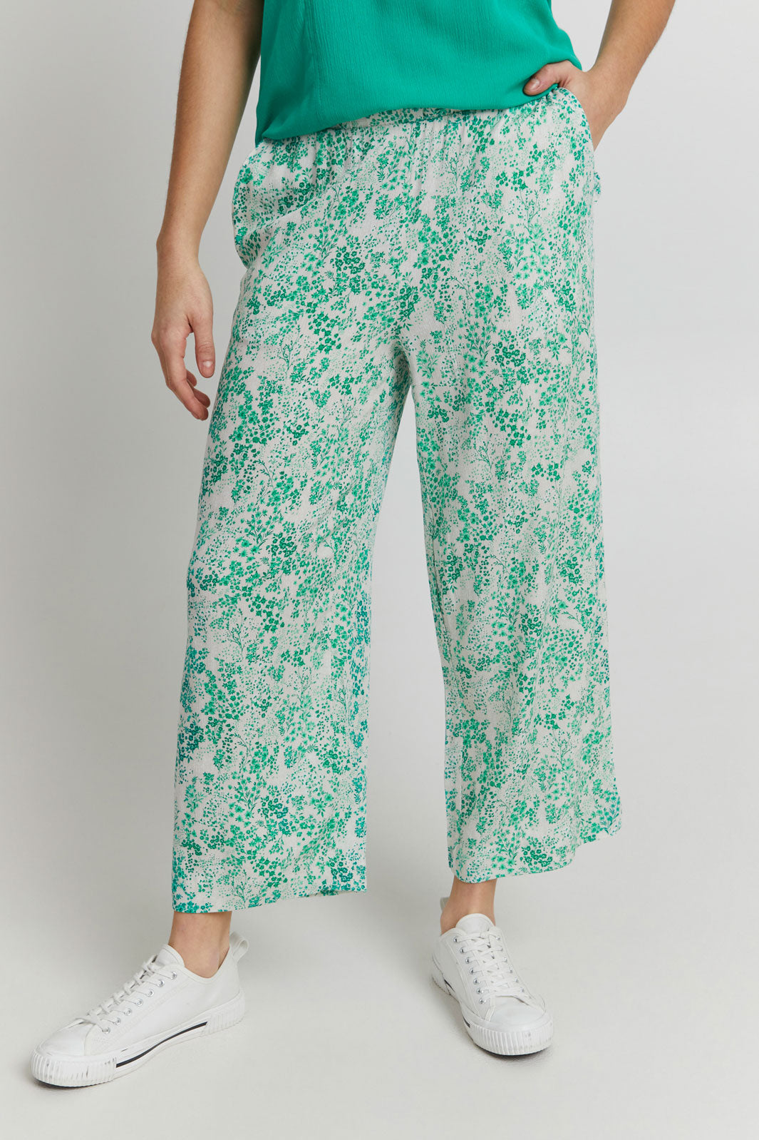 Ichi - Ihmarrakech Aop Pants3 - Holly Green Bukser 