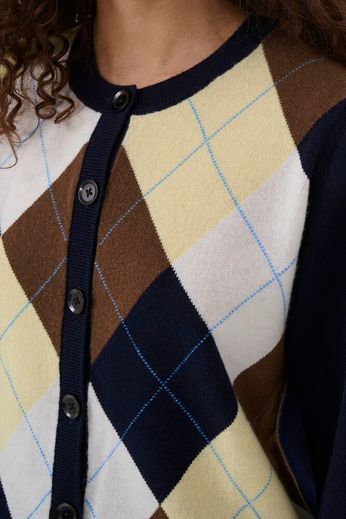 Gestuz - Gzmanzi Multi Cardigan 10910840 - 108825 - Skycaptain/Brown/Yellow Plum