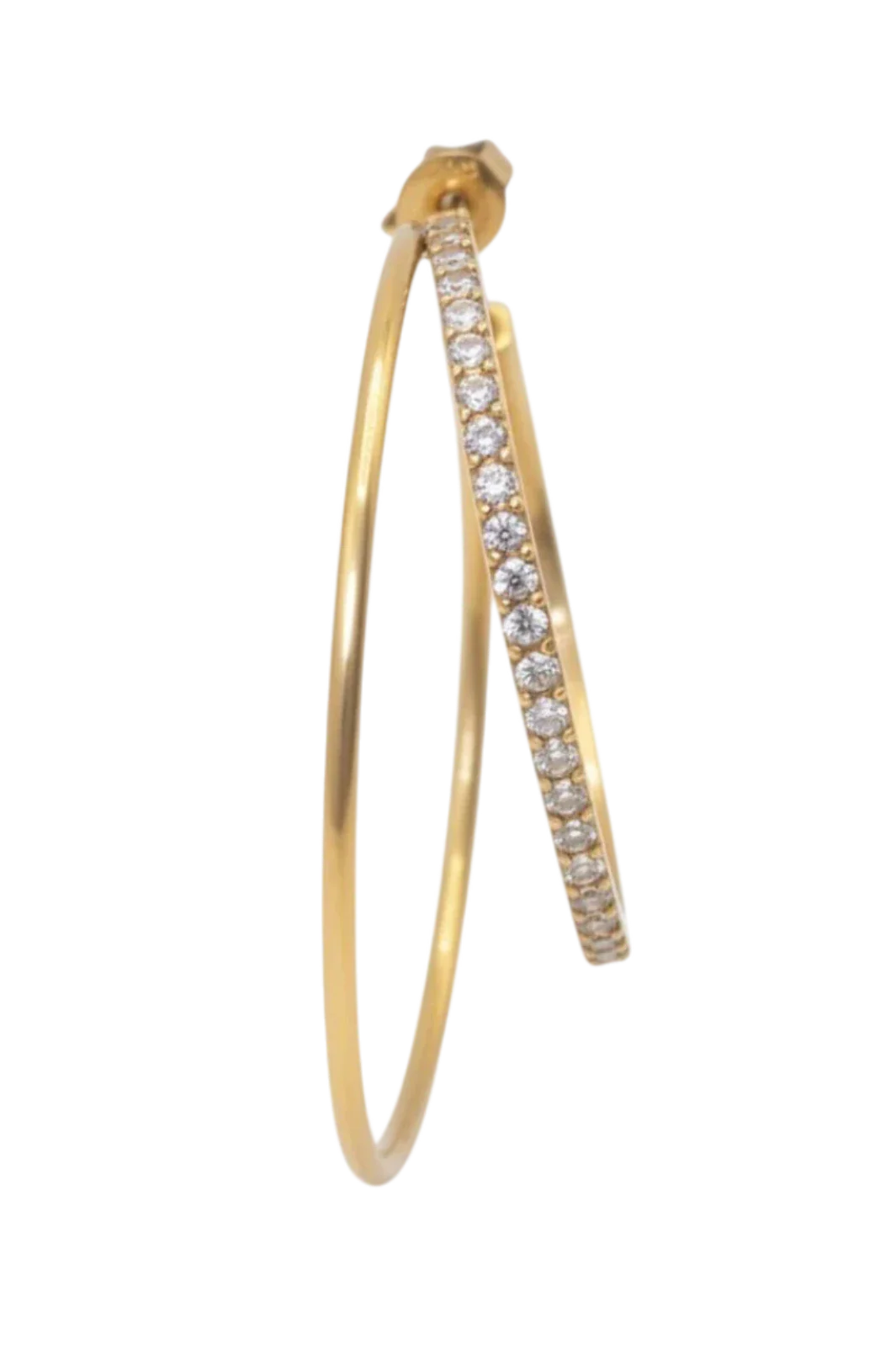 Jane Koenig - Double Olympia Hoop With Stones DOHS-SS26-SS-GEFT - Golden Øreringe 
