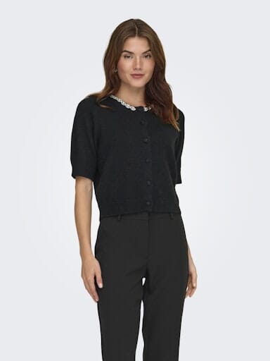 JDY - Jdyalva Life 2/4 Embel Cardigan Knt - 4907578 Black Silver Embellishment Cardigans 