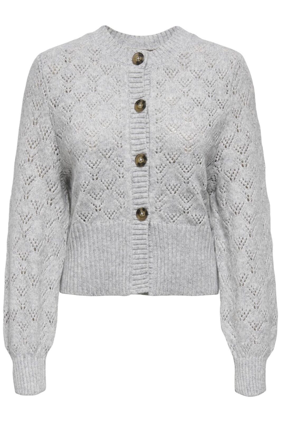 JDY - Jdyamanda Life L/S O-Neck Rev. Cardi Knt - 4907207 Light Grey Melange Cardigans 
