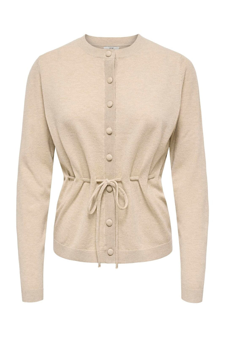 JDY - Jdyamore L/S Tie Cardigan Knt - 5140036 Cement
