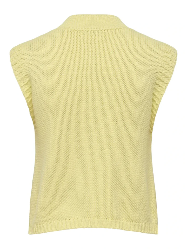 JDY - Jdyannalise S/L O-Neck Cable Vest Knt - 5067607 Double Cream W. Deco Button Cardigans 