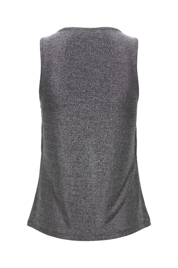 JDY - Jdyanni S/L O Neck Tank Top Dia - 4883288 Black Silver Lurex