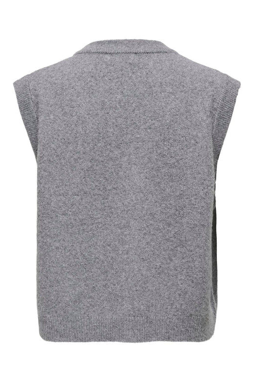 JDY - Jdybrilliant Life S/L Onebutton Vest Knt - 5038360 Medium Grey Melange