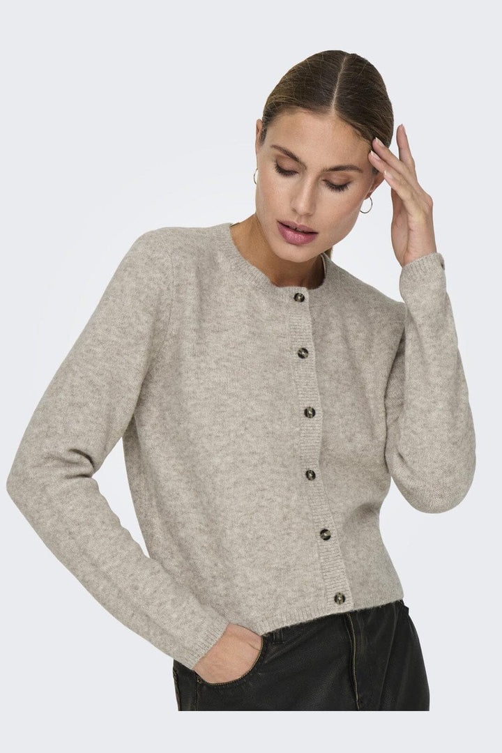 JDY - Jdychloe Life L/S Cardigan Knt - 4571127 Turtledove Melange