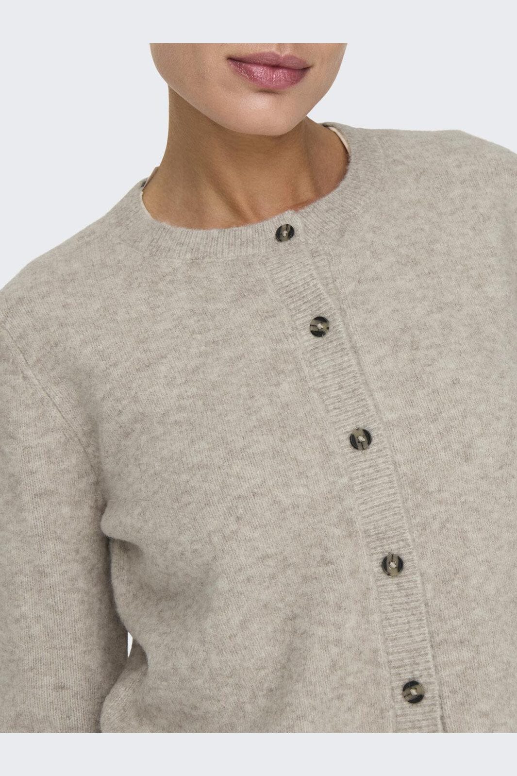 JDY - Jdychloe Life L/S Cardigan Knt - 4571127 Turtledove Melange