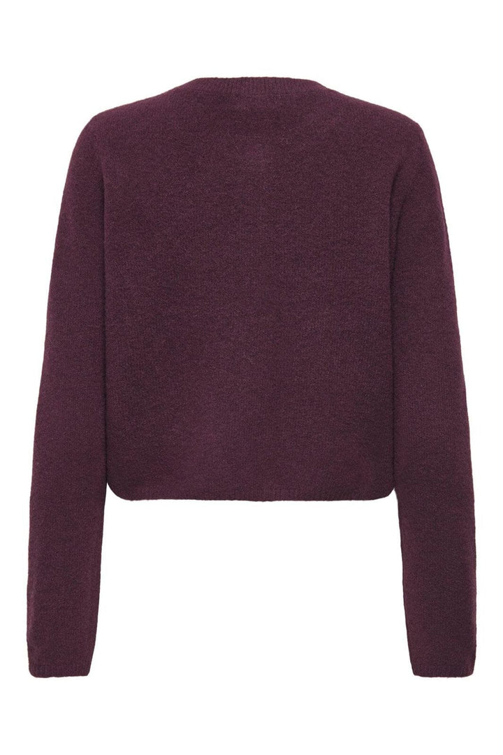 JDY - Jdychloe Life L/S Cardigan Knt - 4894698 Winetasting Melange