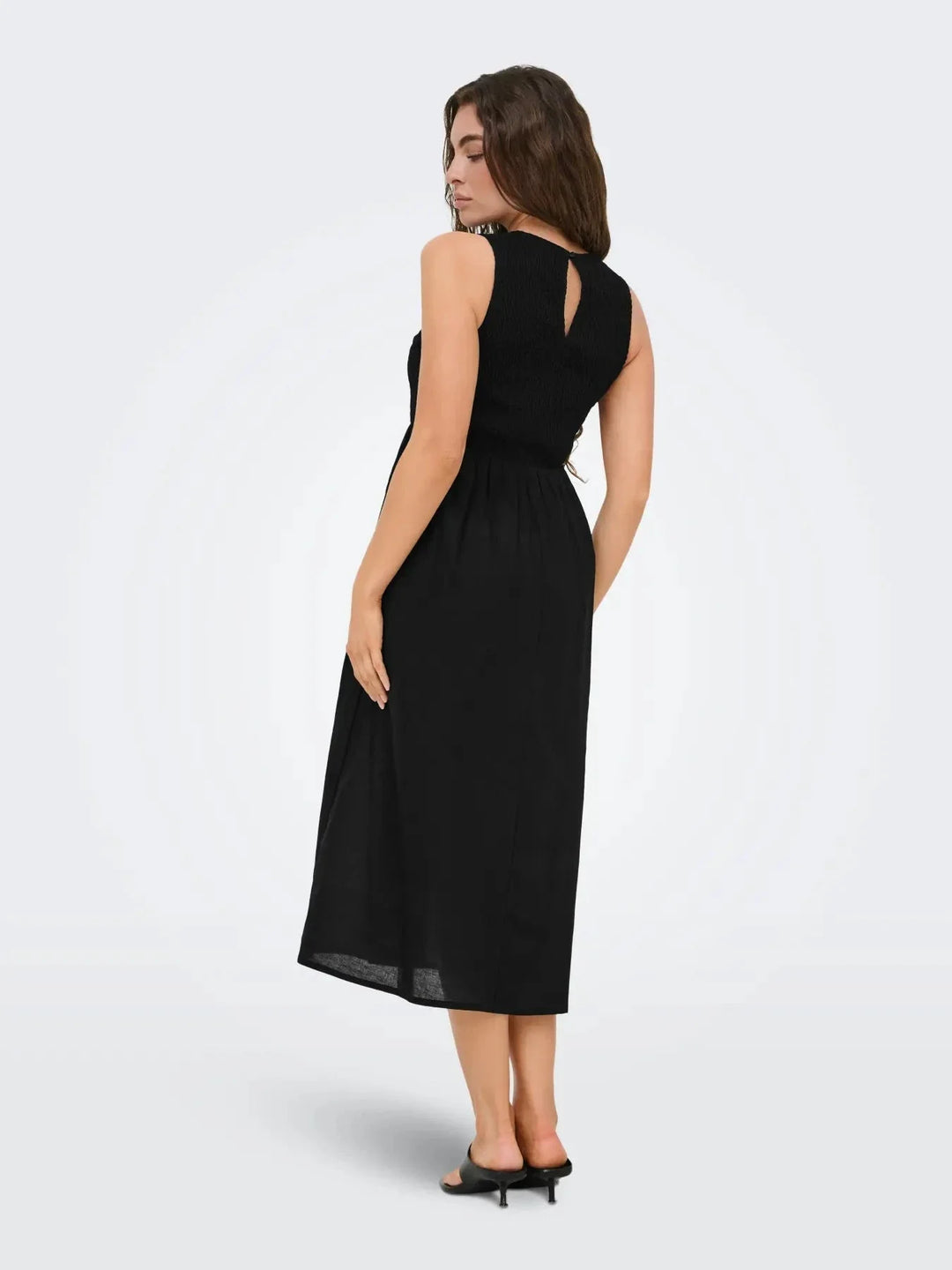 JDY - Jdydiego S/L Smock Midi Dress - 5048961 Black Kjoler 