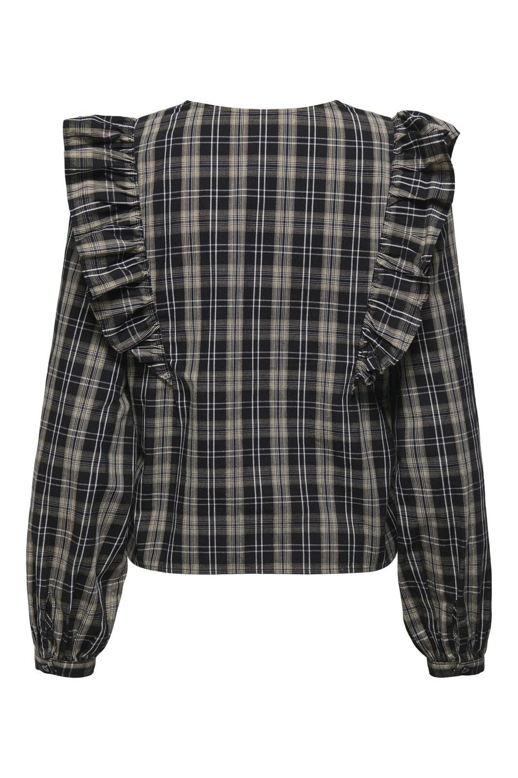 JDY - Jdydolly L/S Check Top - 4875150 Birch Black & Total Eclipse