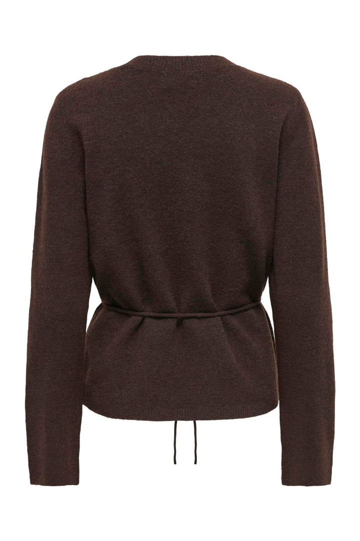 JDY - Jdyelsa Life L/S On Tie Waist Pullov Knt - 5104895 Coffee Bean Melange