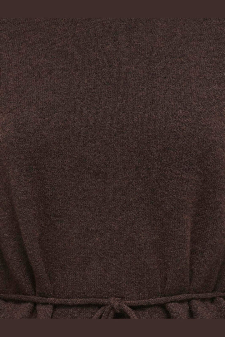 JDY - Jdyelsa Life L/S On Tie Waist Pullov Knt - 5104895 Coffee Bean Melange