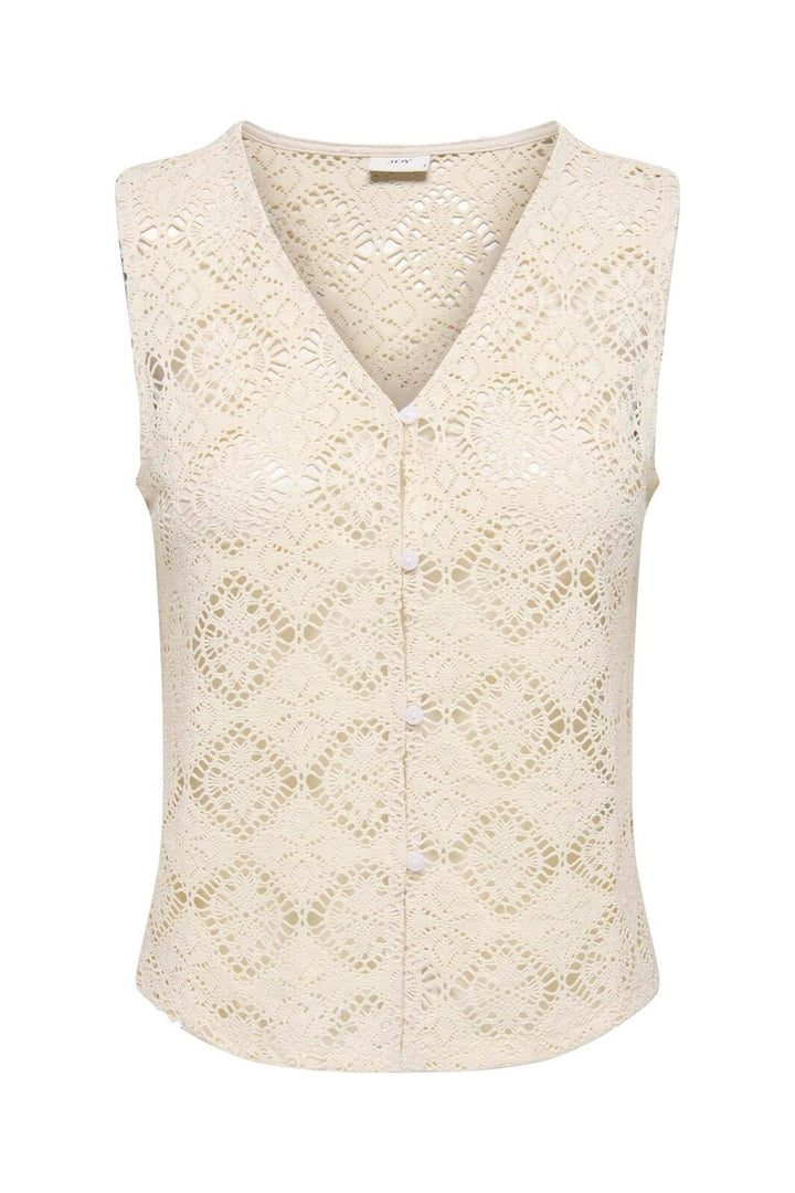 JDY - Jdyeva S/L V Neck Button Top Dia - 5014362 Birch