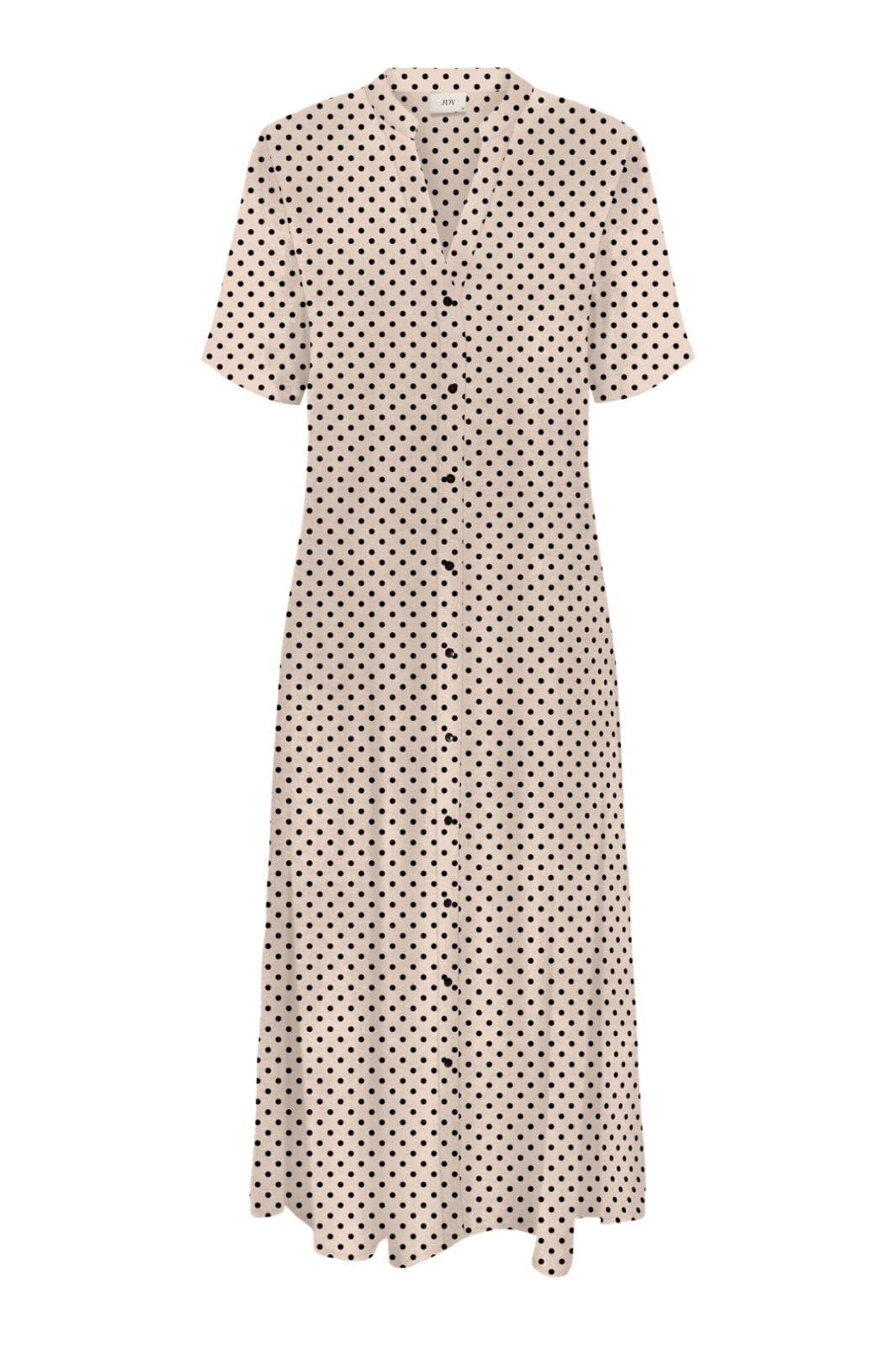 JDY - Jdyeverly S/S Midi Dress - 4997890 Tapioca Black Dots