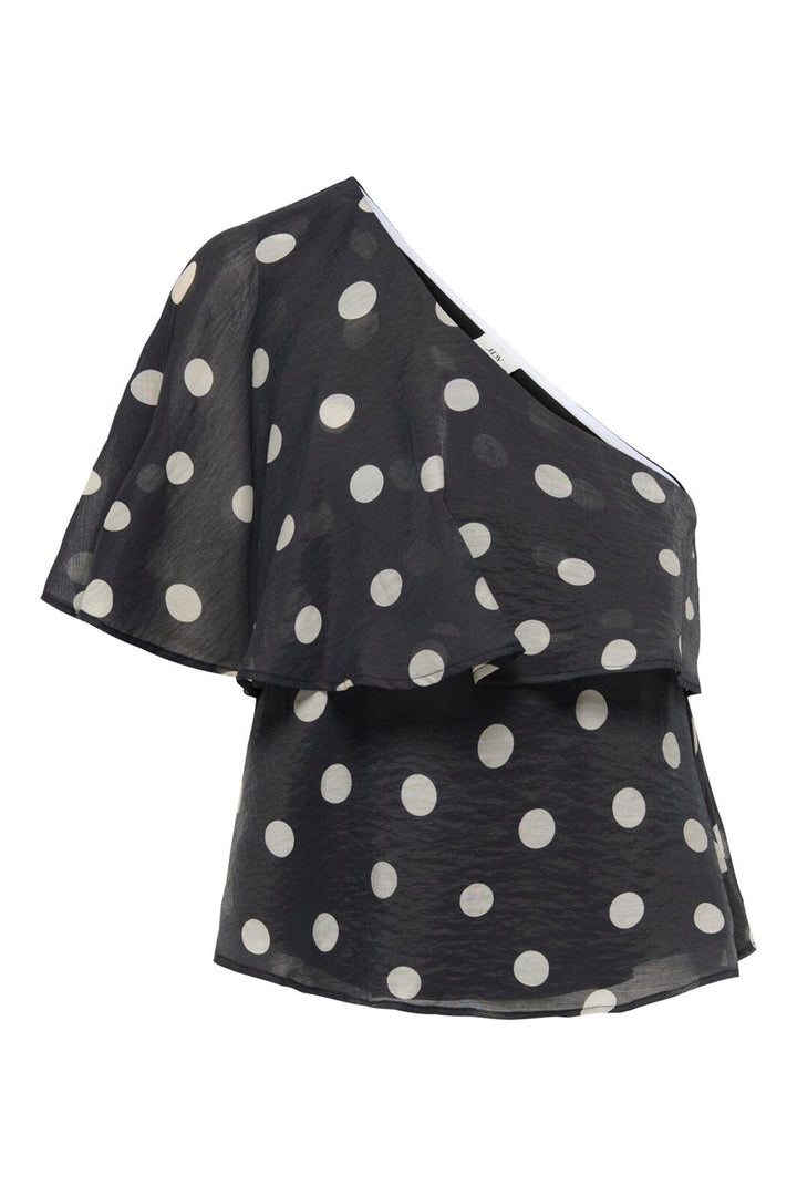 JDY - Jdyfay Life One-Shoulder Top - 5083205 Black Pristine Dot