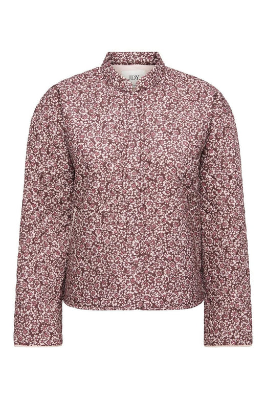JDY - Jdyfia L/S Quilt Shacket - 4971473 Madder Brown Peach Dust Ditsy Flower