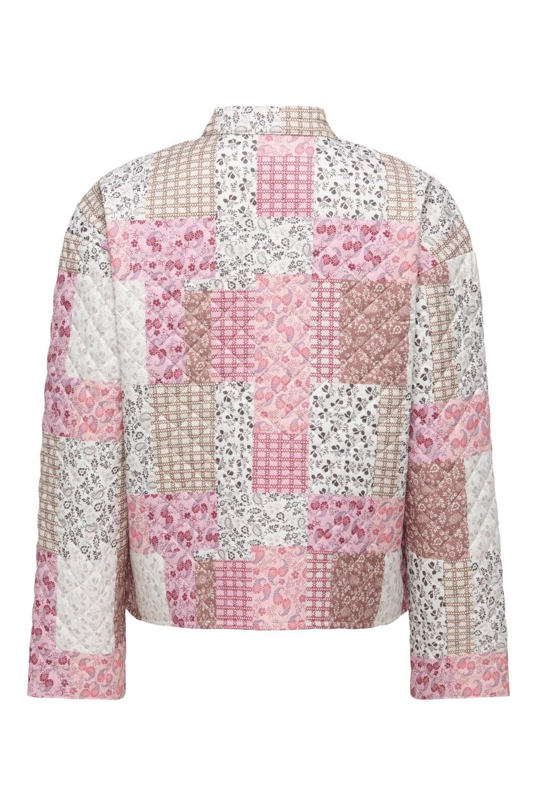 JDY - Jdyfia L/S Quilt Shacket - 4971487 Cloud Dancer Pink Patchwork