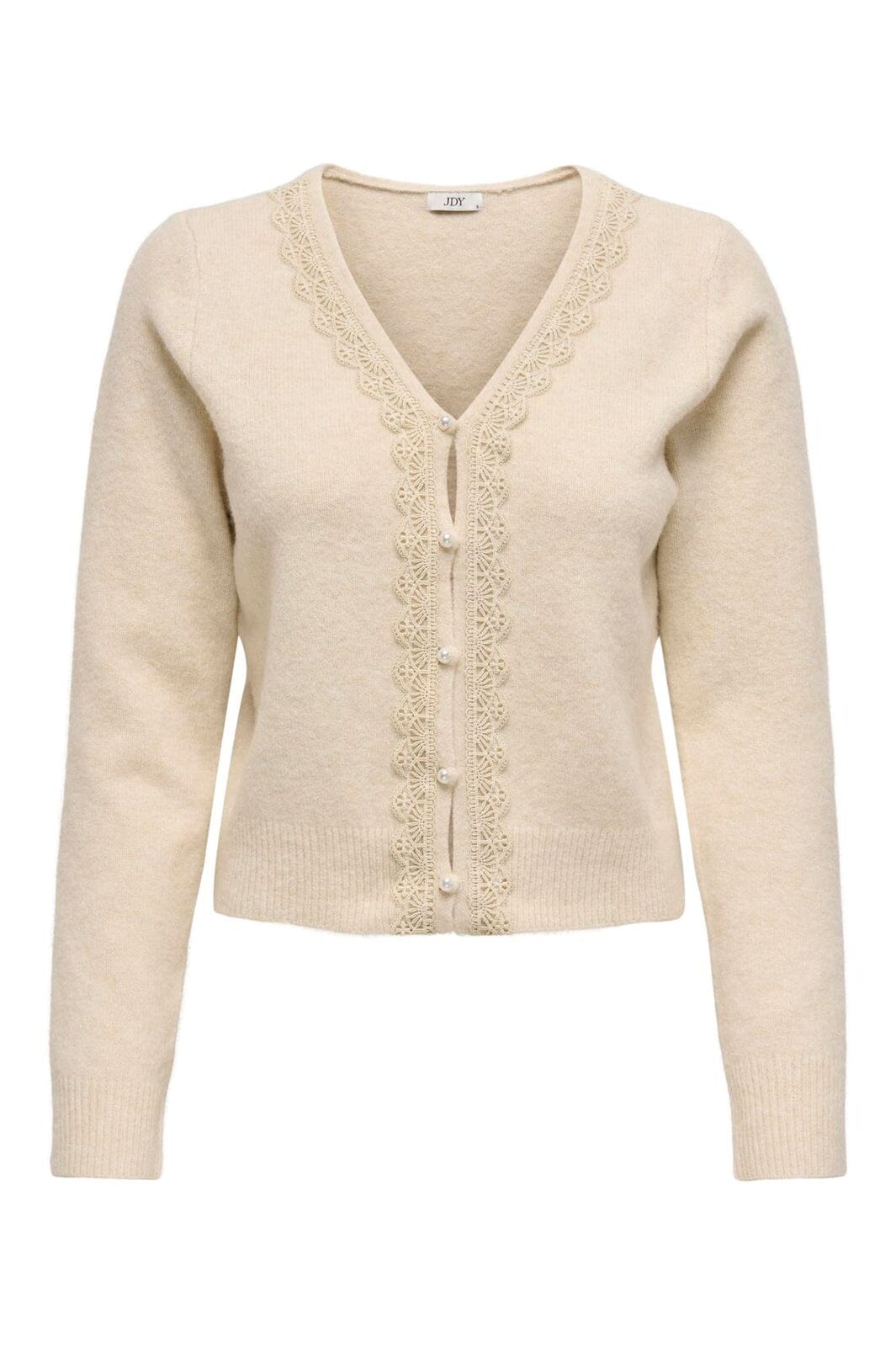 JDY - Jdyfrancie L/S V-Neck Cardigan Knt - 4651936 Birch W. Pearl Button